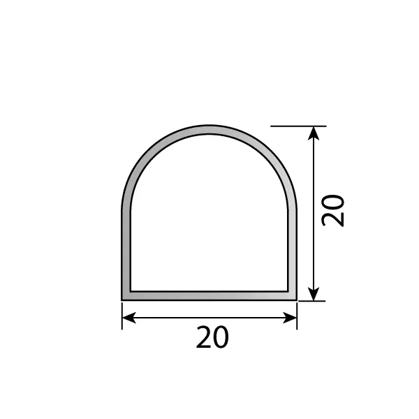 En bild på Dekorrör 20x20 mm halvrund