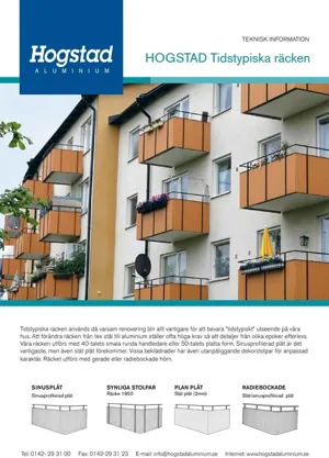 En bild påTeknisk information om tidstypiska räcken