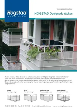 En bild på Teknisk information om designade balkongräcken